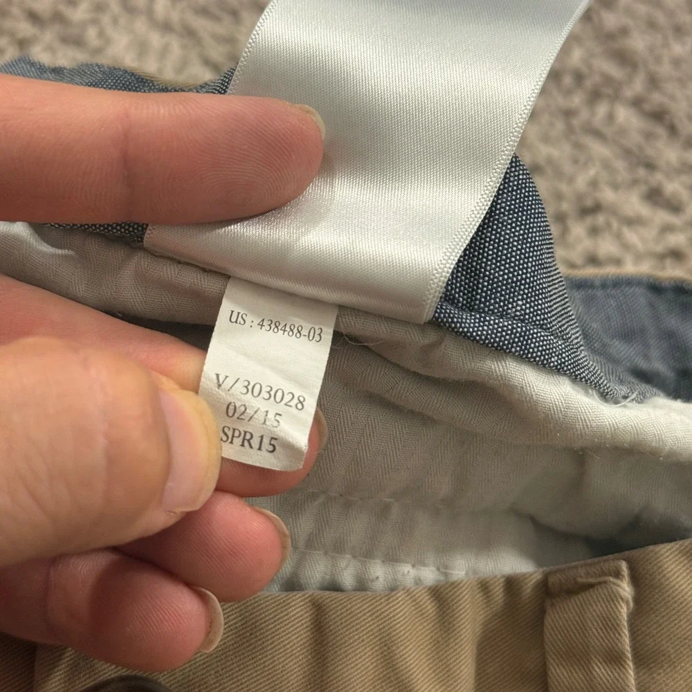 Banana Republic Chino Shorts Mens 36 Khaki Good Cotton Twill Flat Front 438488